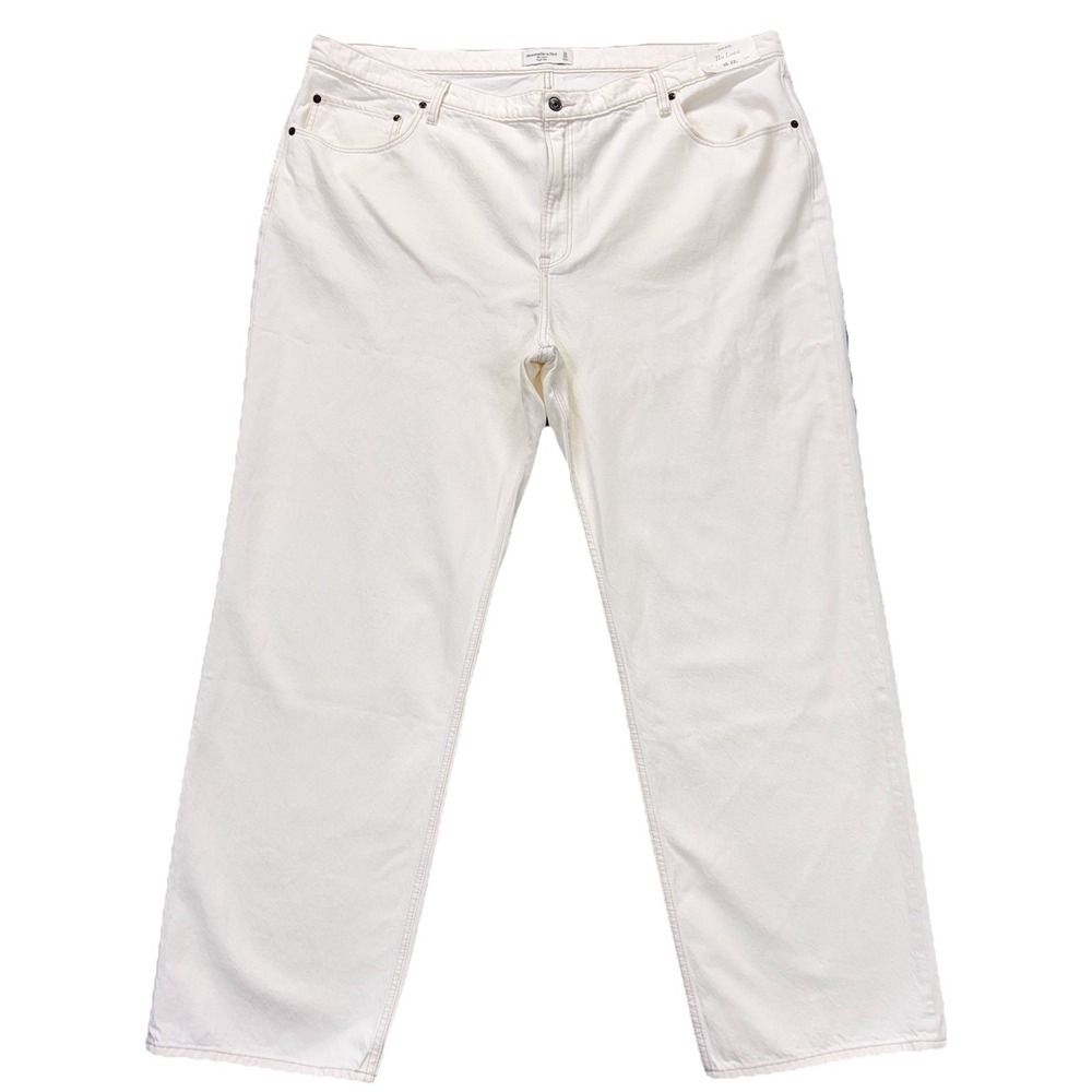 Abercrombie & Fitch  *The Loose High Rise*Jeans Womens 36/22L White Wide Leg NEW